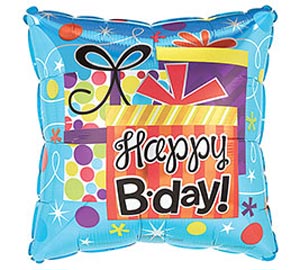 Colorful Presents Happy Birthday Mylar Balloon 18 inch