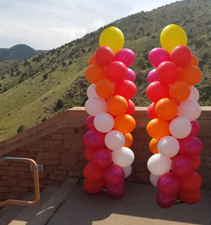 Spiral Balloon Columns by Jessica's Balloons in Arvada, Colorado