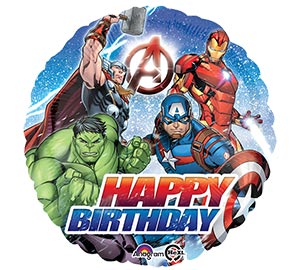Avengers, Hulk, Thor, iron man, captain america Happy Birthday Mylar Balloon 18 inch