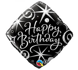 Happy Birthday Mylar Diamond Balloon 18 inch