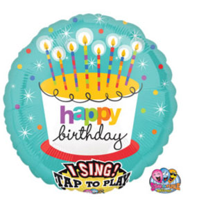 Singing Tap to Play Happy Birthday Mylar Balloon 28 inch