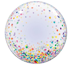 22'' Clear with Confetti Bubble Balloon