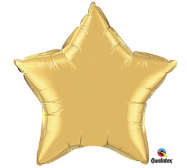 Gold star shaped 19 inch mylar balloon