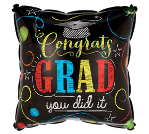 Congrats Grad Square Mylar Balloon 18 inch
