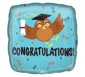 Congrats Grad Owl Mylar Balloon 18 inch