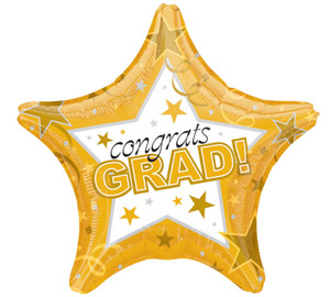 Congrats Grad Star Mylar Balloon 18 inch