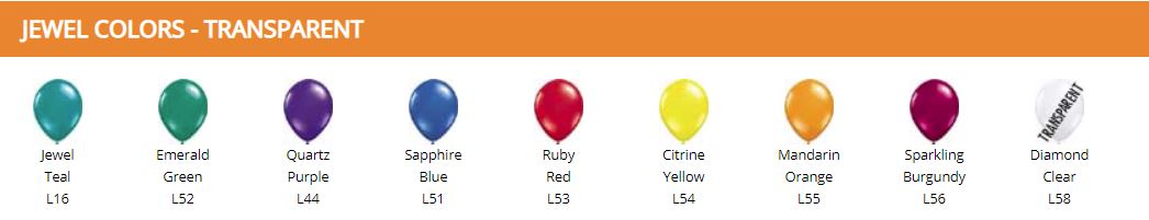 Balloon Color Chart - Jewl Colors