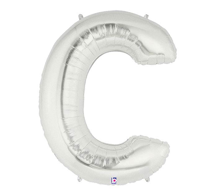 Silver Letter C Shaped Mylar Balloon