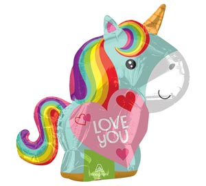 I Love You 21 inch Unicorn Shaped Mylar Balloon