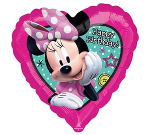 Minnie Mouse Heart Happy Birthday Mylar Balloon 18 inch