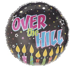 Colorful Over the Hill Happy Birthday Mylar Balloon 18 inch