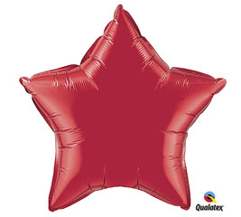Red star shaped 19 inch mylar balloon