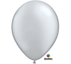 Silver 11 inch Latex Balloon