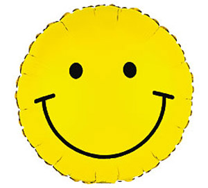 smiley mylar balloon 18inch yellow