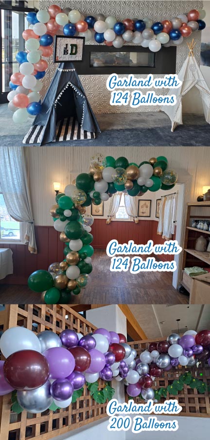 Spiral Balloon Arches with 124 and 200 Latex Balloons