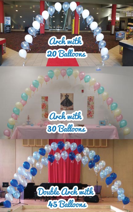 String of Pearl Balloon Arches with 20 Balloons, 30 Balloons or Double Arch with 45 Balloons
