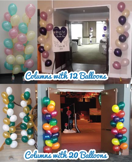 String of Pearl Balloon Columns with 12 Balloons or 20 Balloons Each